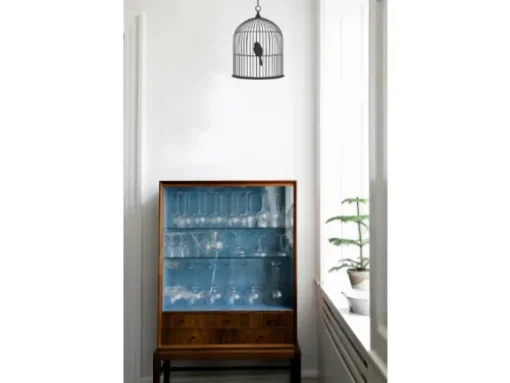Ferm Living Birdcage seinätarra, pieni musta