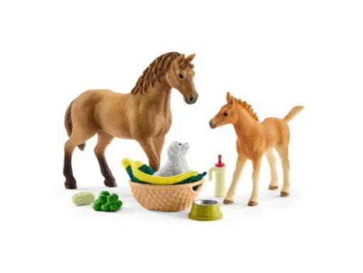 Schleich Hevonen, varsa ja koiranpentu